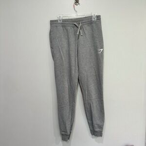 Gymshark Mens Joggers Sweatpants Gray Size Medium Drawstring Gym Athletic